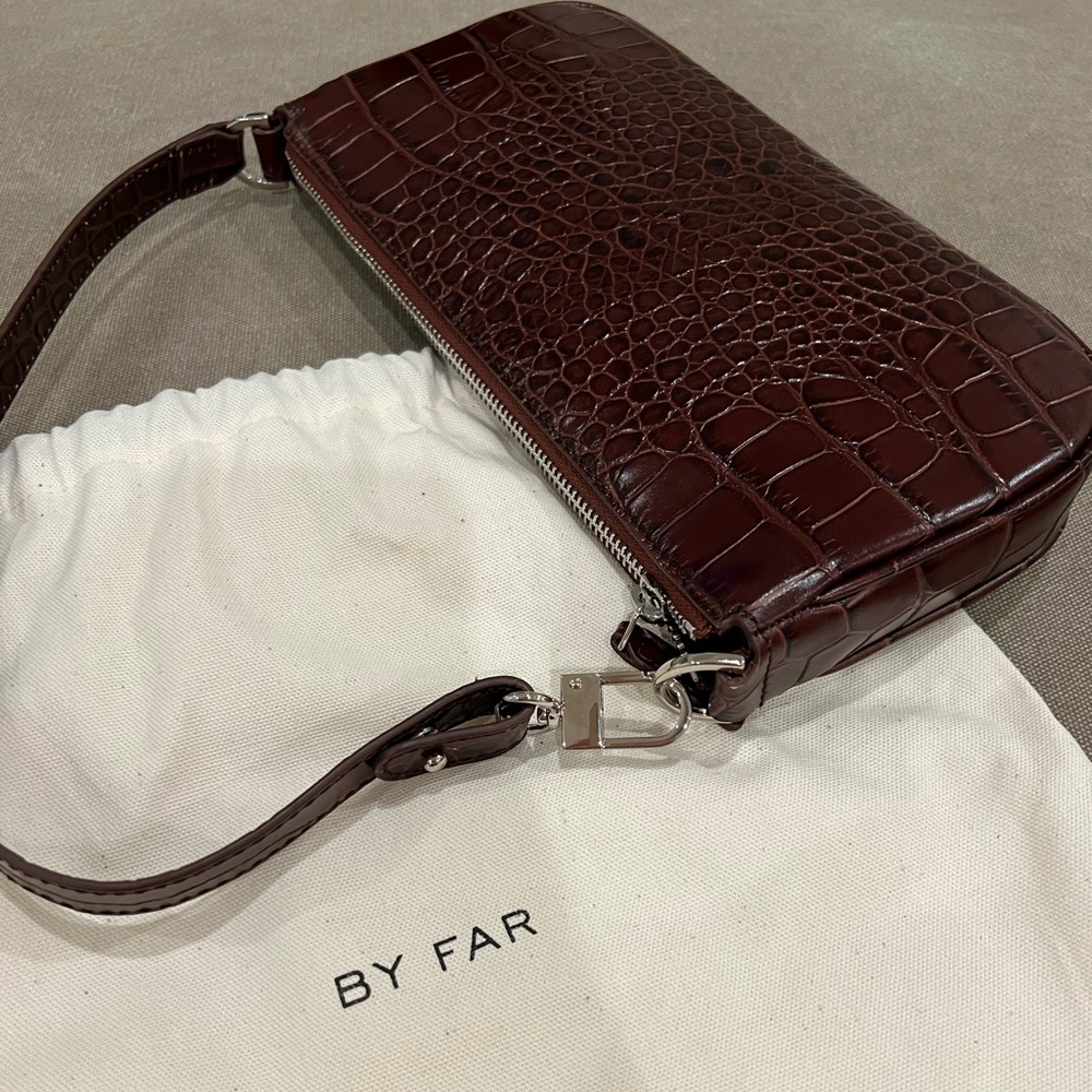 NWT By Far Rachel Bag Brown Croc